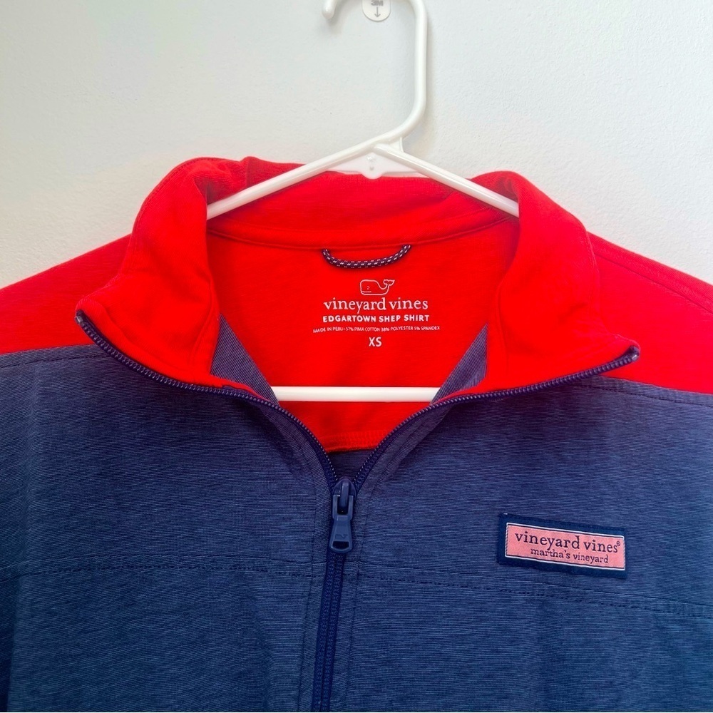 Vineyard Vines Mens XS Blue Colorblock Edgartown Shep 1/4 Zip Sweatshirt - Picture 7 of 9